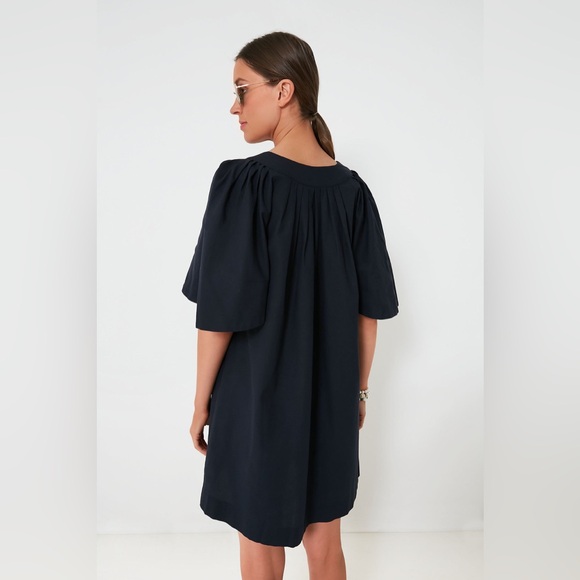 Tuckernuck Pomander Place Deep Navy Finley Flutter Sleeve Dress - Picture 4 of 8
